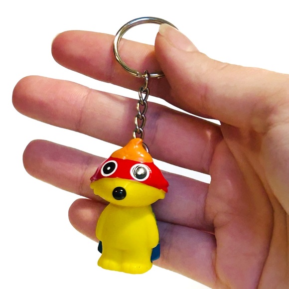 Vintage 1980s Star Awards Keychains Fox Wolf Grandma Blue Polka Dot Rainbow Toy - Picture 8 of 15